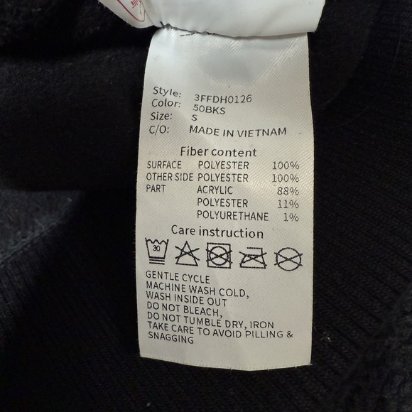 MLB Yankees Fleece Heart Jacket Women's Small Black Zip Cropped Korea Exclusive - Picture 9 of 9